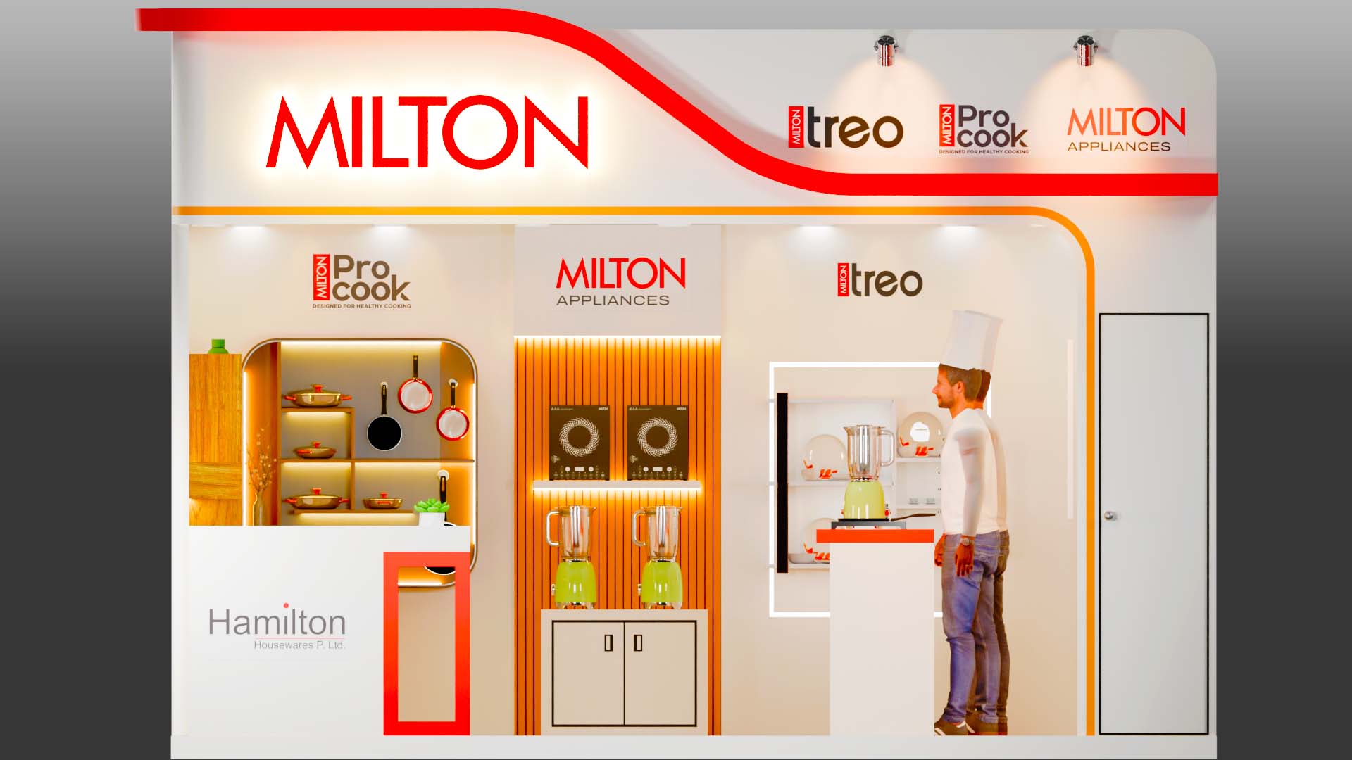 Double-decker Exhibition Booth Design mockup